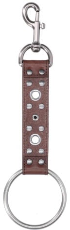 Martine Rose Brown Studded Leather Strap Keychain Charm Bruin