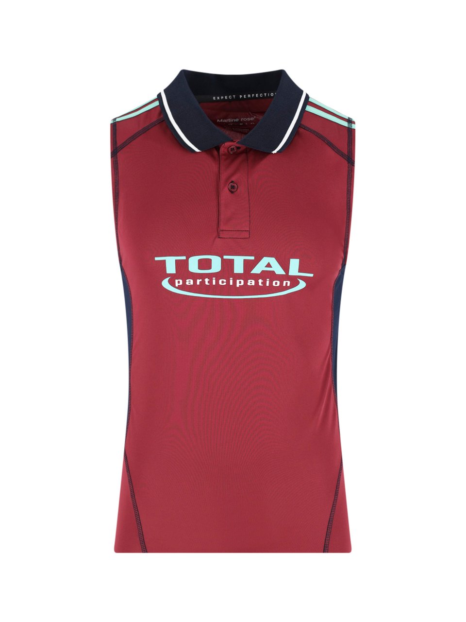 Martine Rose Red Shrunken Fit Polo Football Vest Maroon