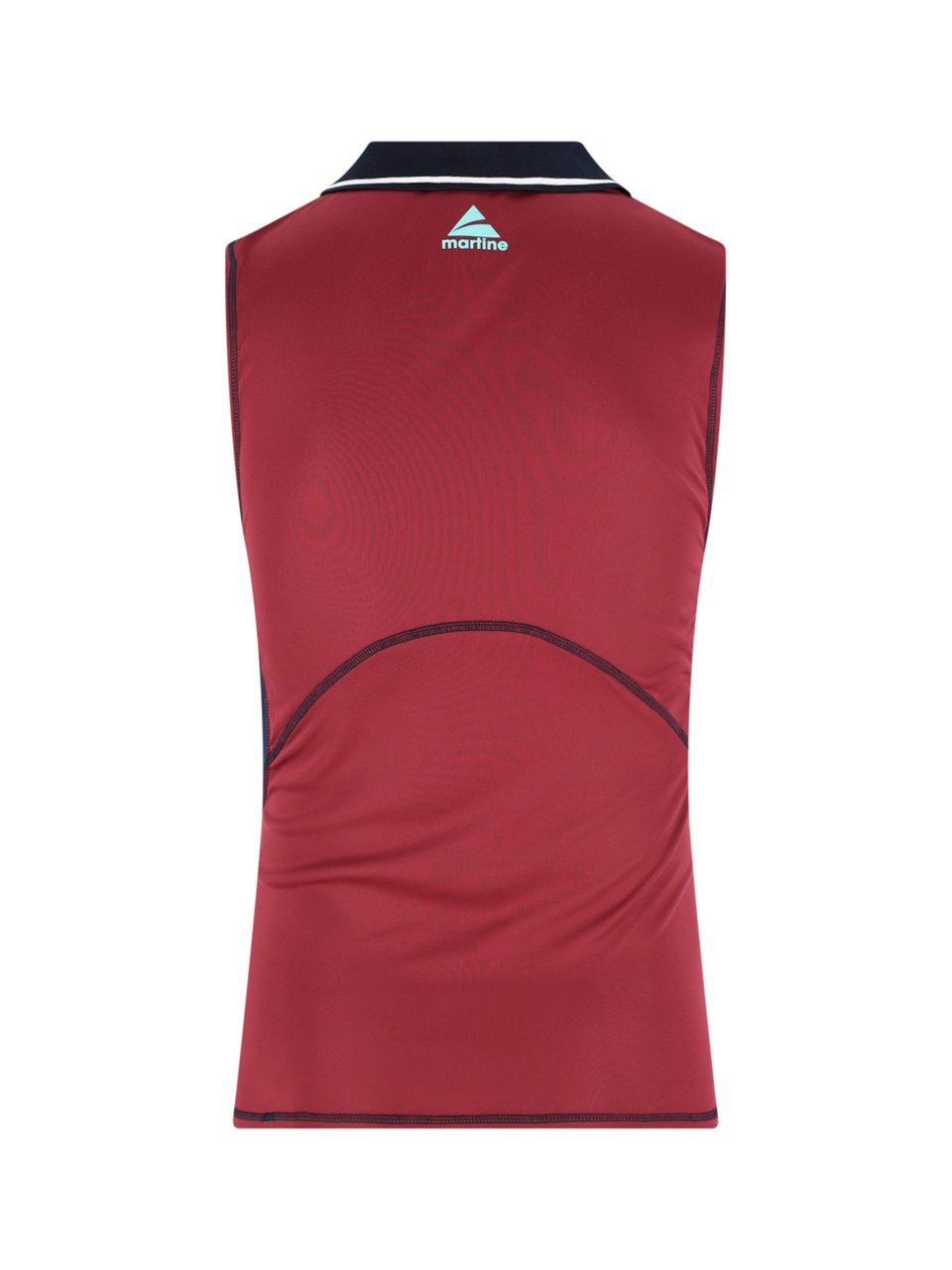Martine Rose Red Shrunken Fit Polo Football Vest Maroon