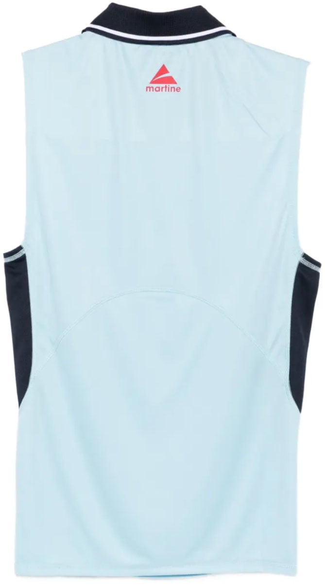 Martine Rose Shrunken Stretch Football Vest Blue Light Blue Blauw