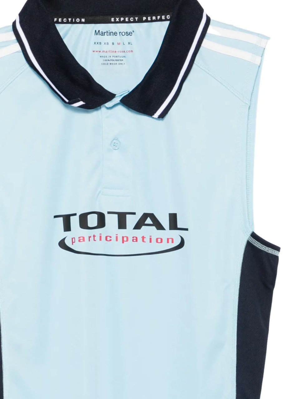 Martine Rose Shrunken Stretch Football Vest Blue Light Blue Blauw