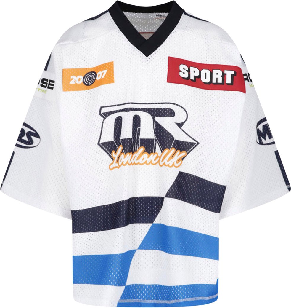 Martine Rose White Relaxed Fit Graphic Sports Jersey Wit