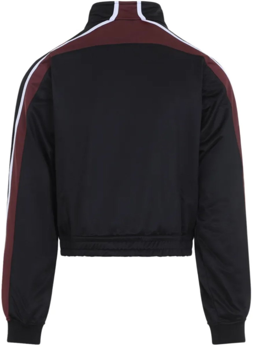 Martine Rose Shrunken Track Jacket Black Burgundy Zwart