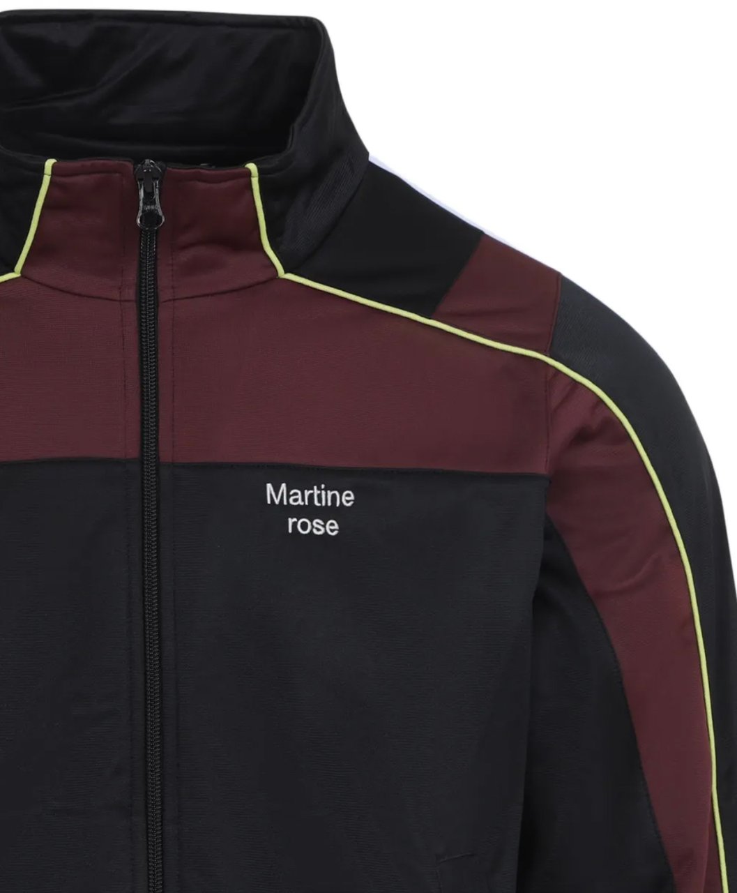 Martine Rose Shrunken Track Jacket Black Burgundy Zwart