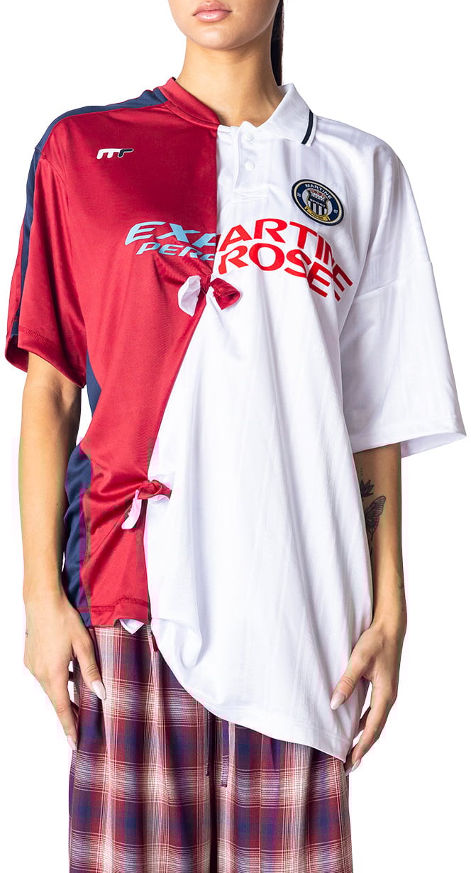Martine Rose COLLAGE FOOTBALL TOP WHITE Wit