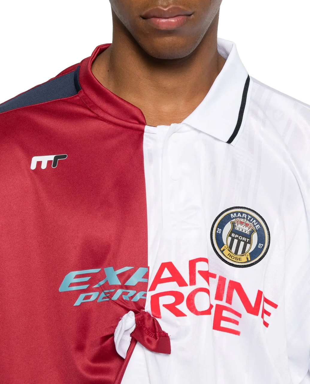 Martine Rose Collage Football Top White Burgundy Wit