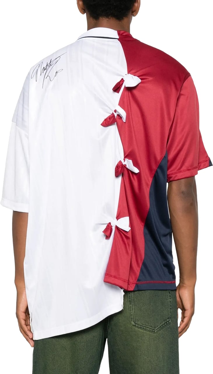 Martine Rose Collage Football Top White Burgundy Wit