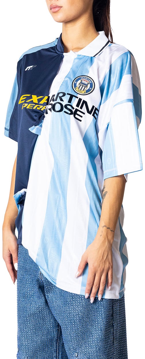 Martine Rose COLLAGE FOOTBALL TOP BLUE Blauw