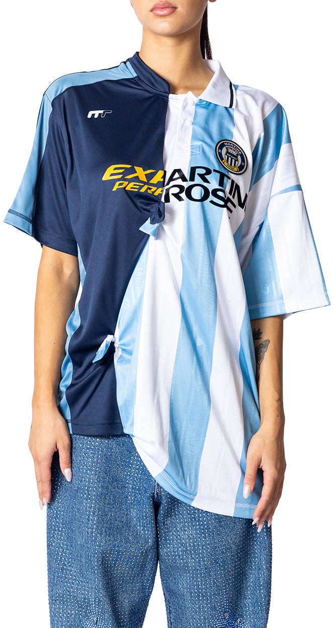 Martine Rose COLLAGE FOOTBALL TOP BLUE Blauw