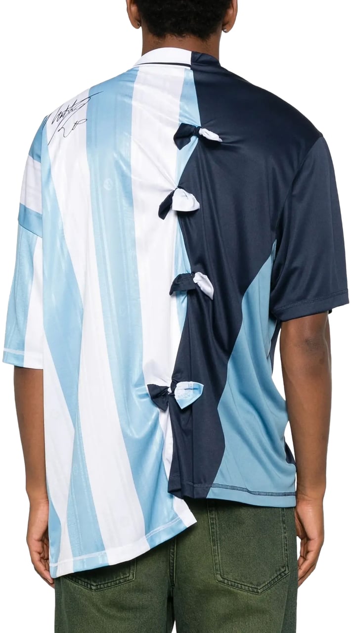 Martine Rose Collage Football Top Blue Stripe Blauw