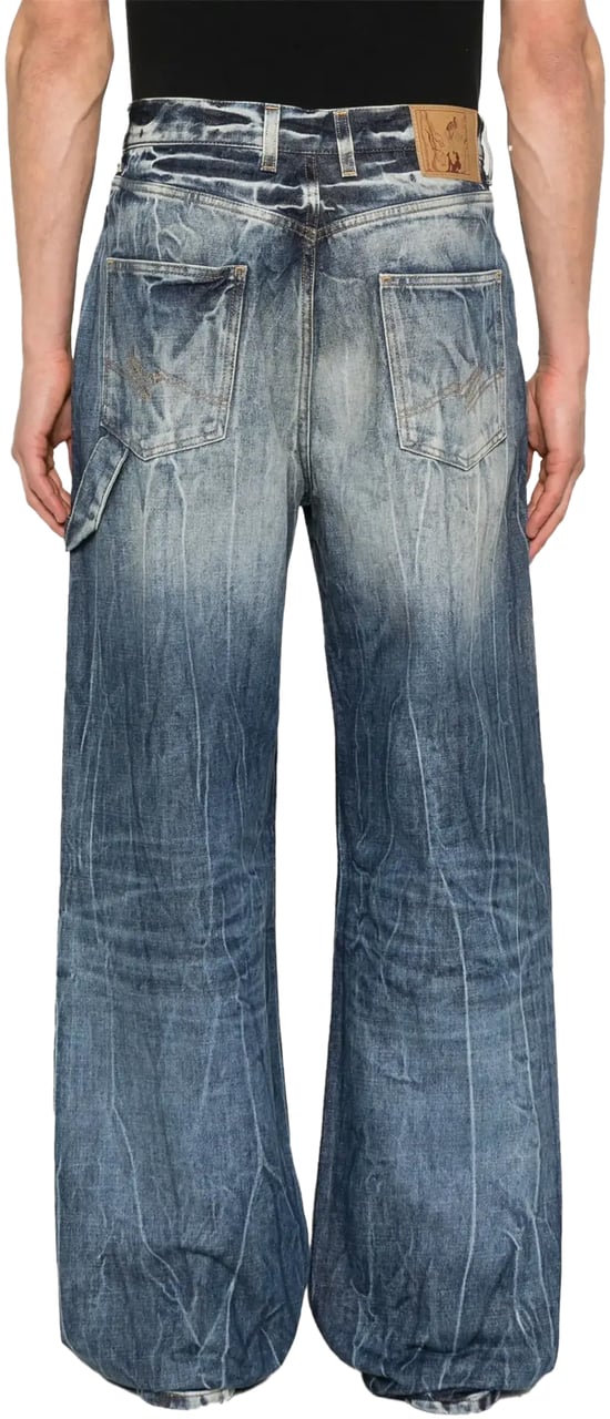 Martine Rose Casual Jean Blue Acid Blauw