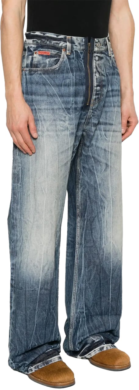 Martine Rose Casual Jean Blue Acid Blauw