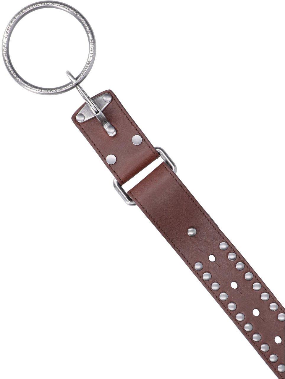 Martine Rose Brown Studded Leather Ring Belt Bruin