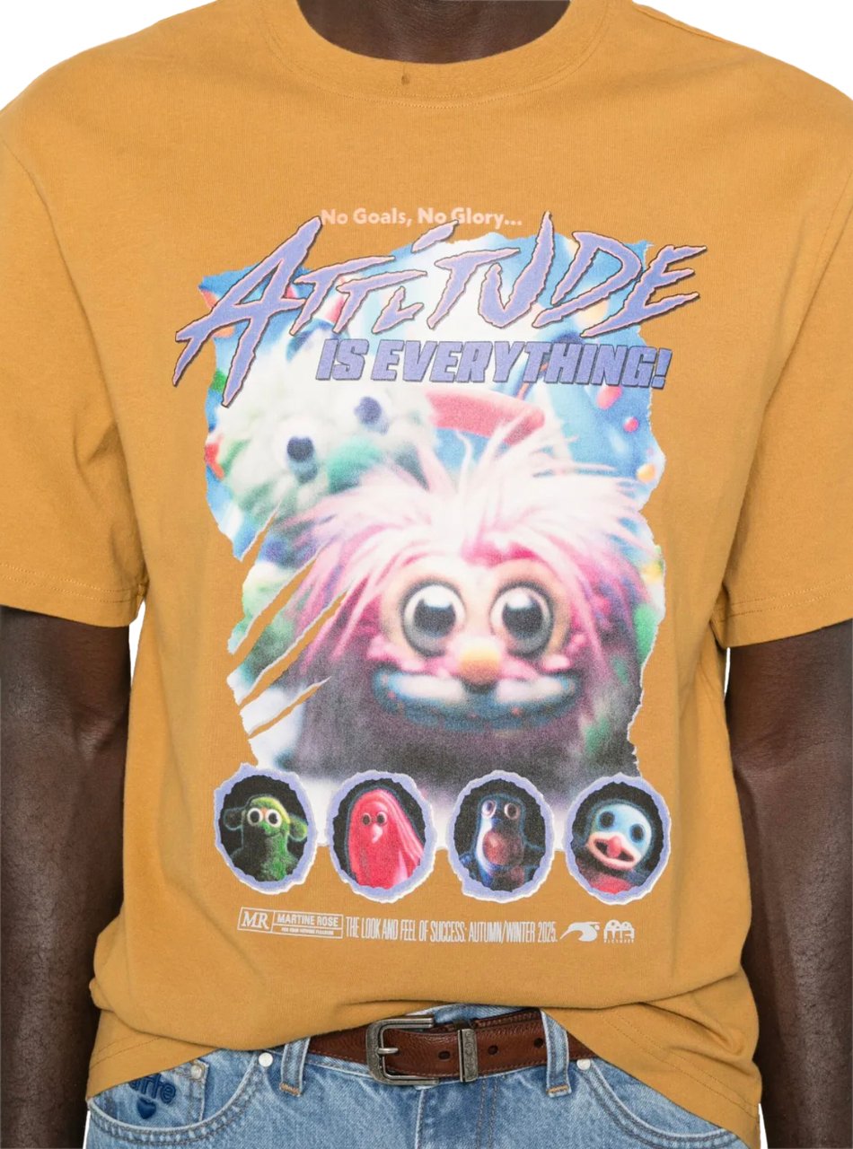 Martine Rose Classic T-shirt Brown Turmeric Fuzzies Oranje