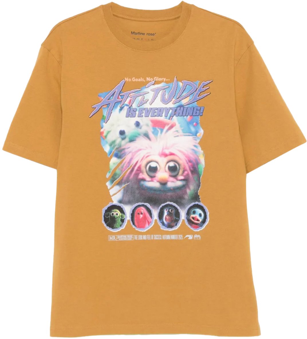 Martine Rose Classic T-shirt Brown Turmeric Fuzzies Oranje
