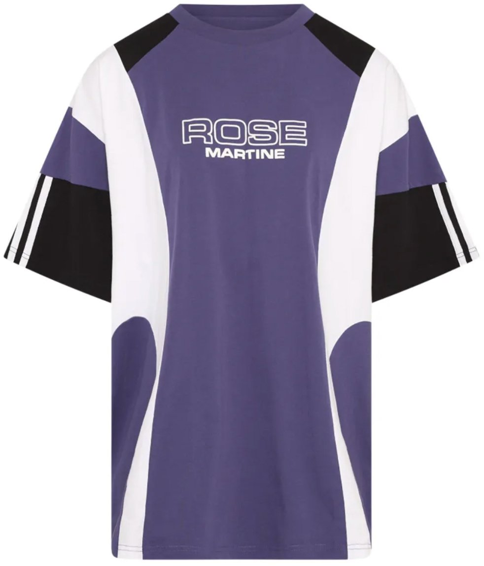 Martine Rose Oversized Panelled T-shirt Purple Indigo Paars
