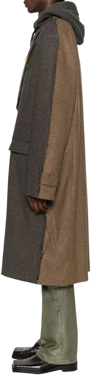 Martine Rose Half & Half Overcoat Brown Bruin