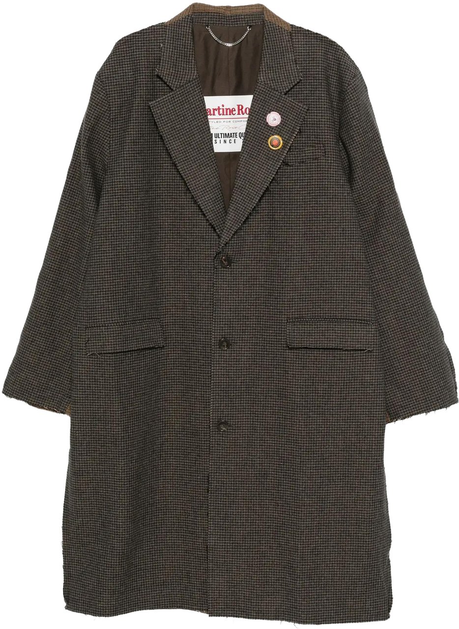 Martine Rose Half & Half Overcoat Brown Bruin