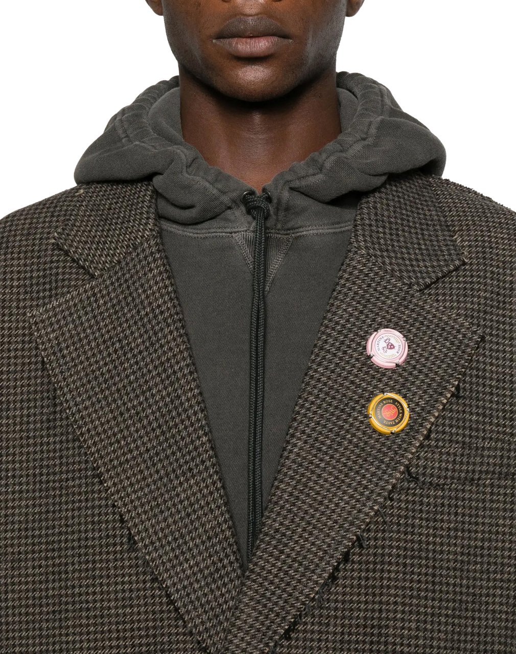 Martine Rose Half & Half Overcoat Brown Bruin