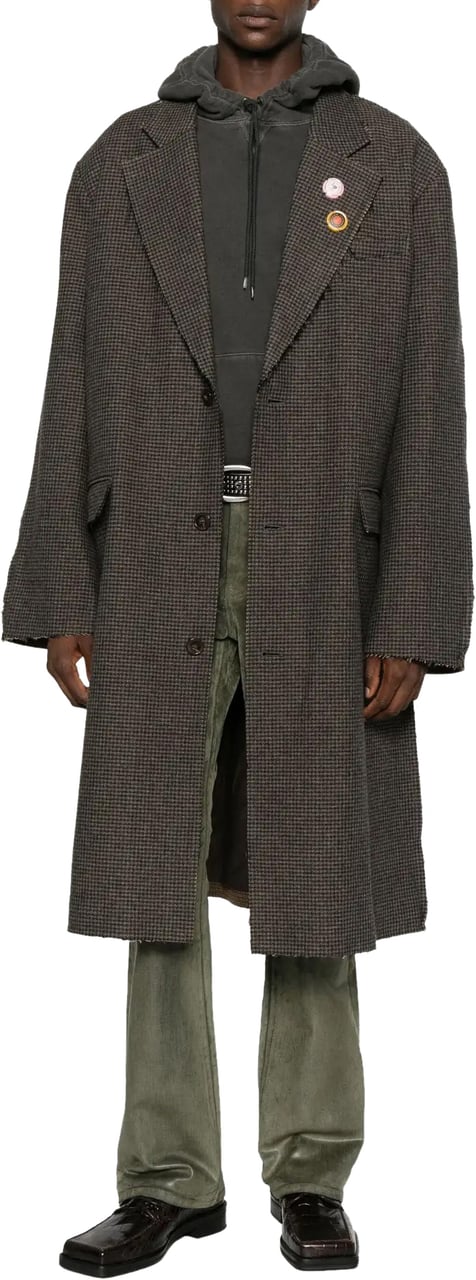 Martine Rose Half & Half Overcoat Brown Bruin