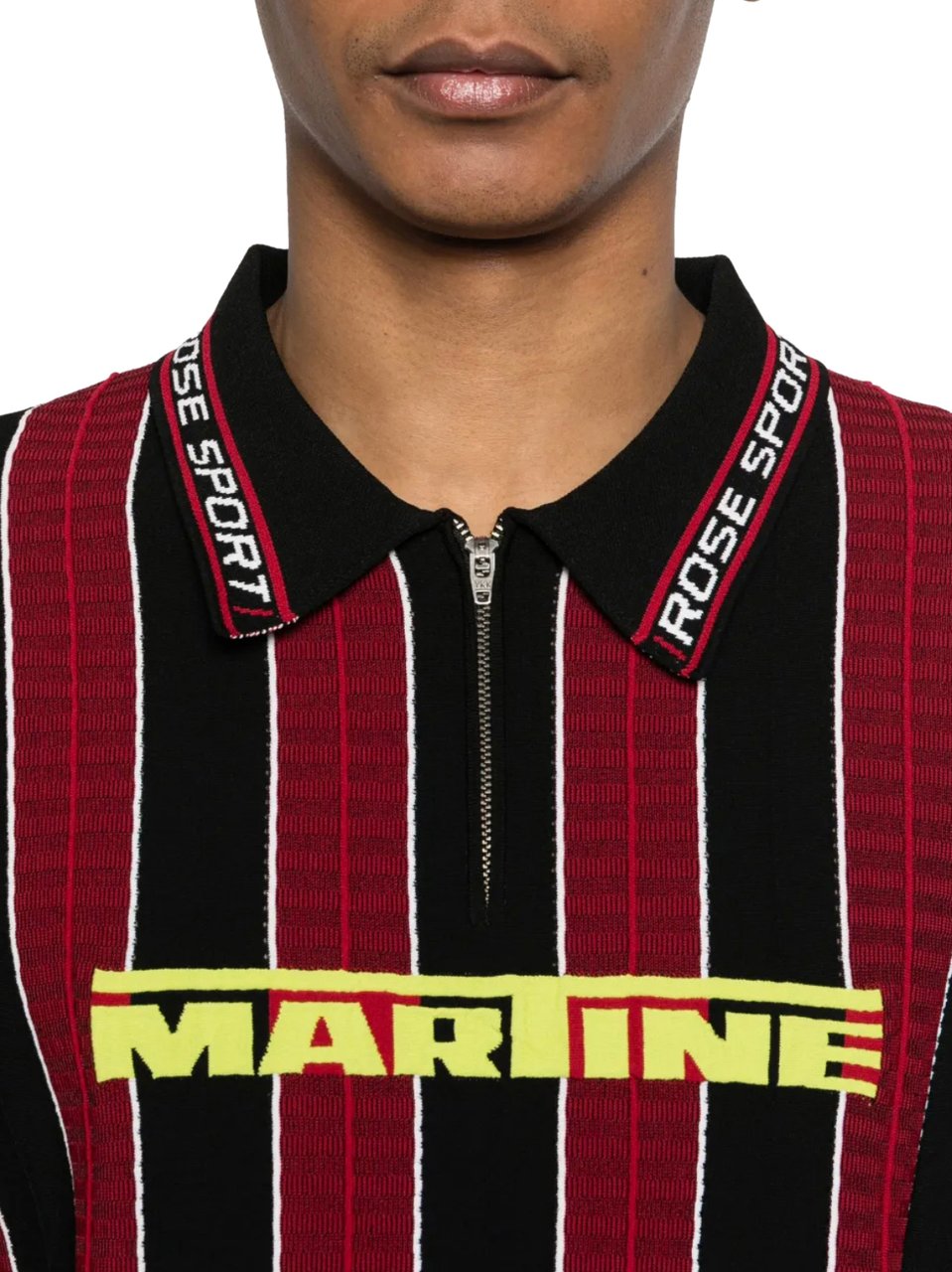 Martine Rose Logo Polo Red Black Zwart