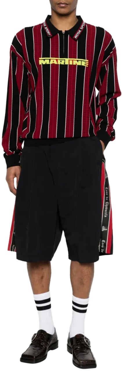 Martine Rose Logo Polo Red Black Zwart
