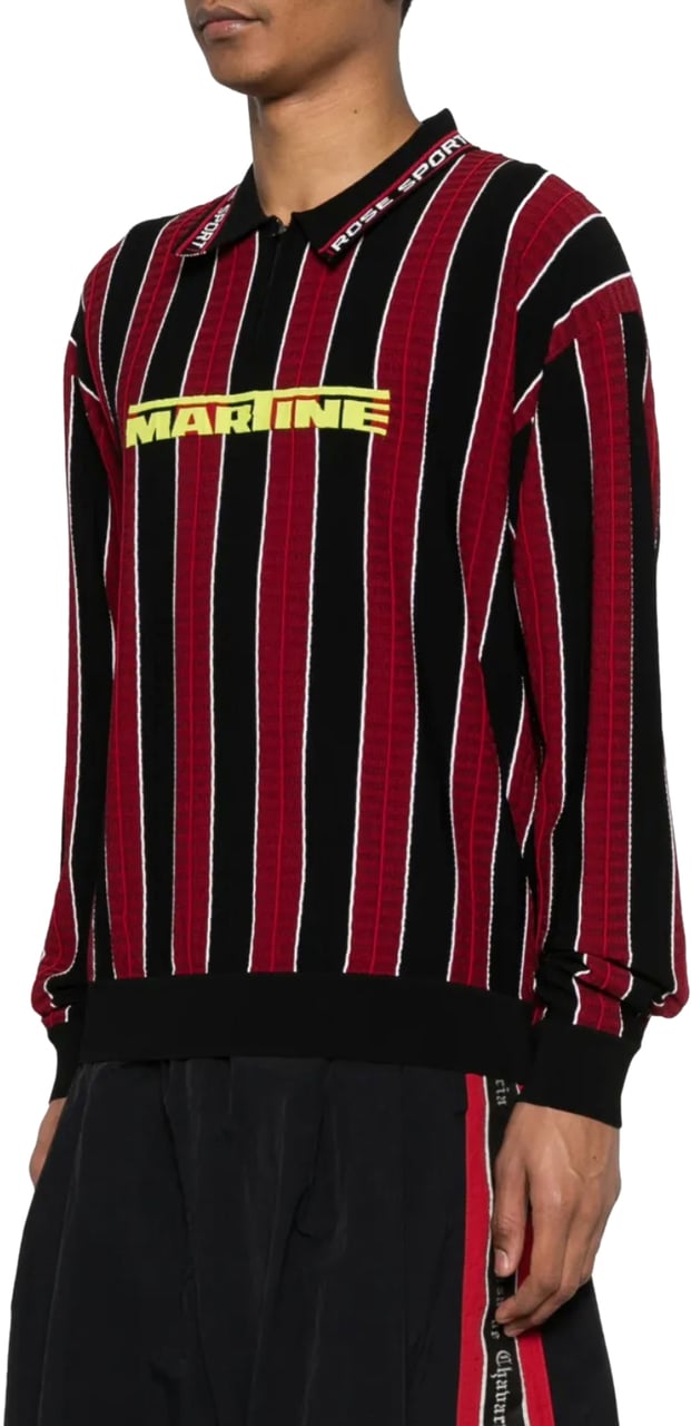 Martine Rose Logo Polo Red Black Zwart