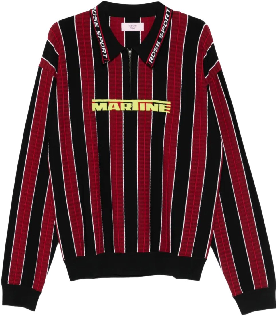 Martine Rose Logo Polo Red Black Zwart