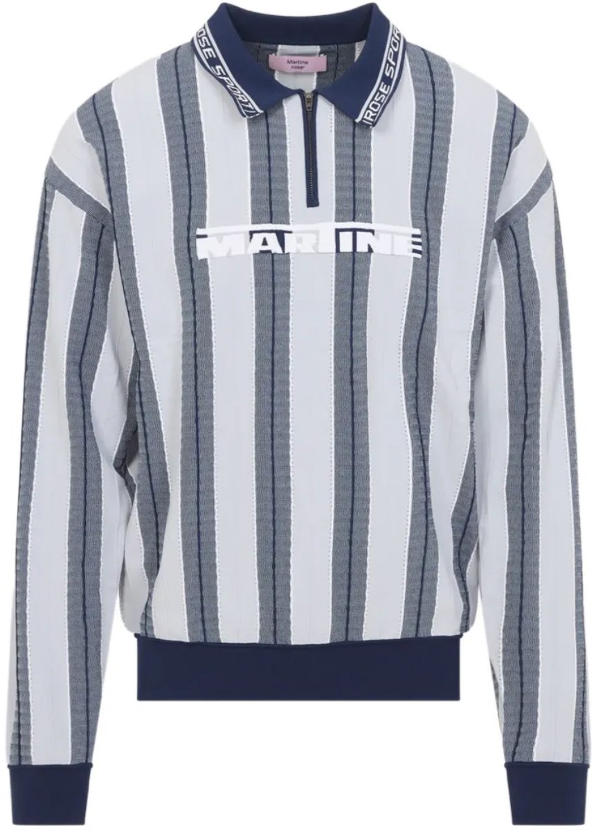 Martine Rose Logo Polo Blue Grey Grijs