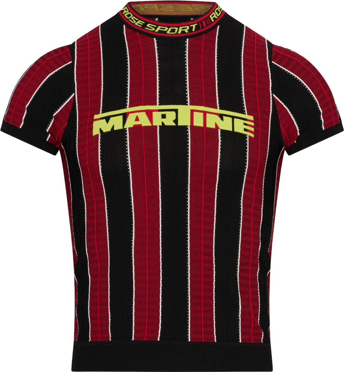 Martine Rose Logo Tight T-shirt Red Black Zwart