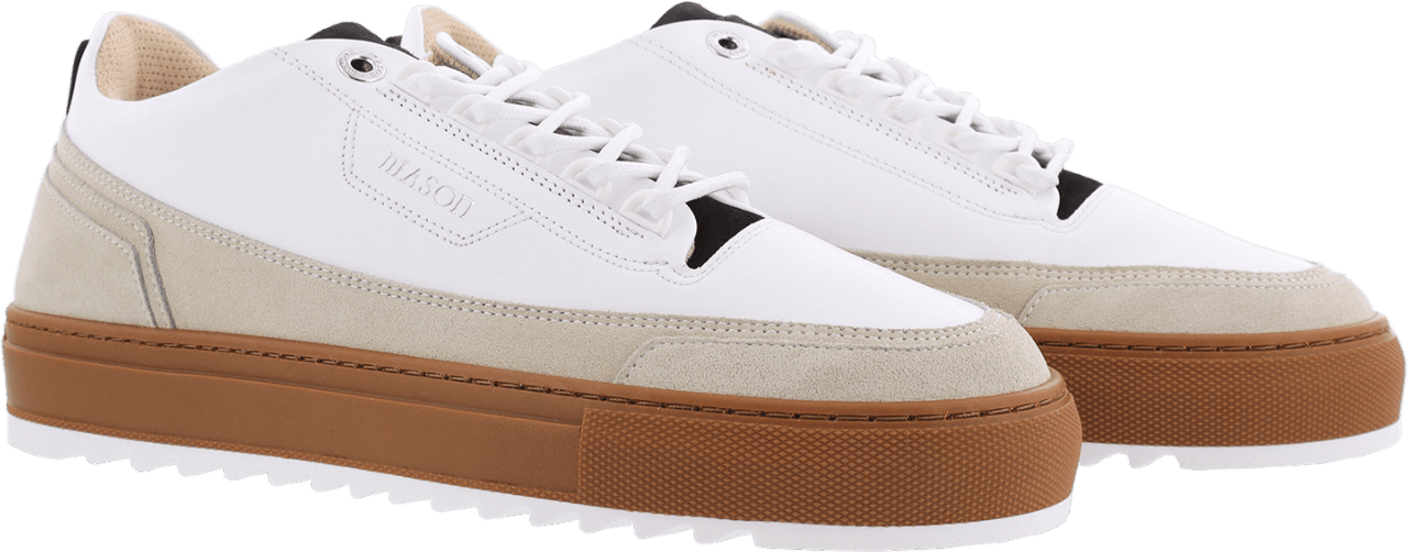Mason Garments Heren Firenze Sneaker Beige/Wit Beige