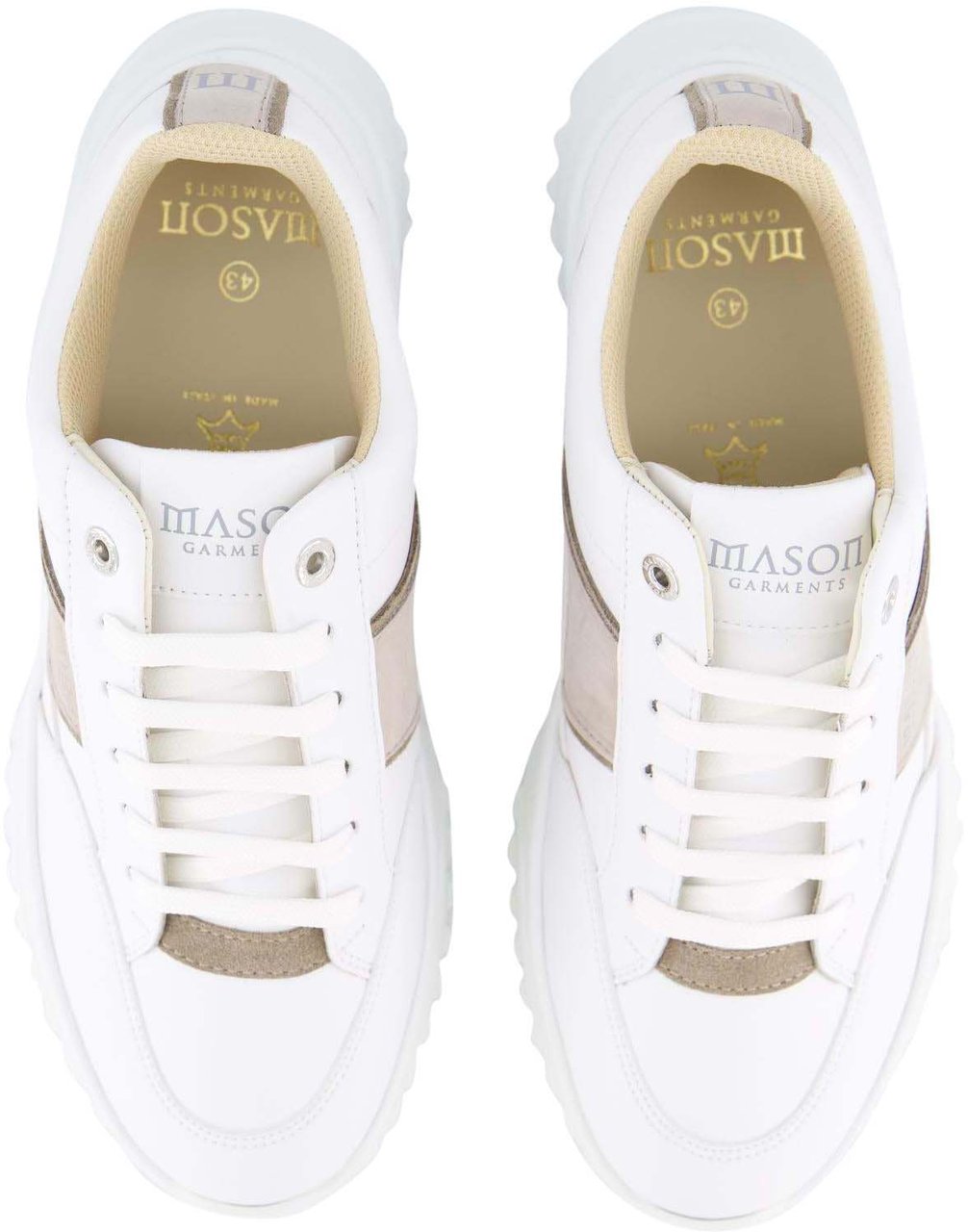 Mason Garments Heren Tia Runner Sneaker Wit Wit