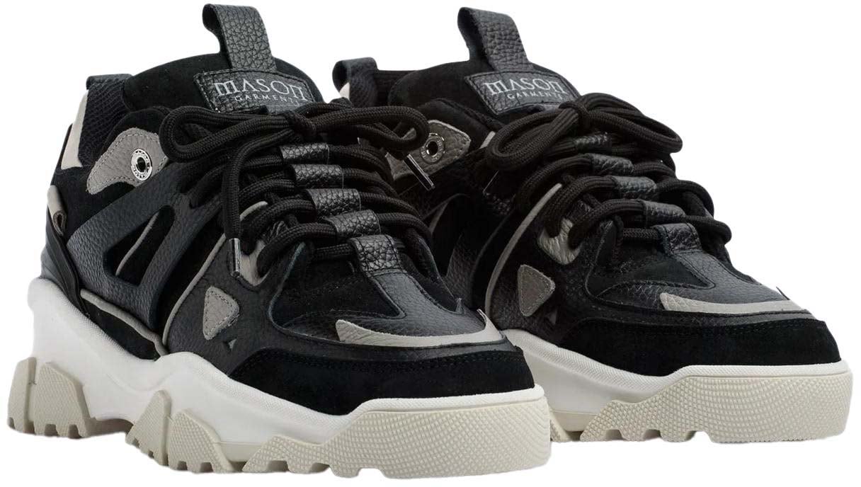Mason Garments Heren Genova Sneaker Zwart Zwart