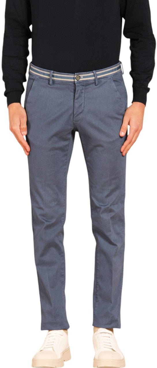 Mason's Chino coton stretch Indigo Ceinture Rayée Torino Winter Mason's Homme N3 MBE130 251 Blauw