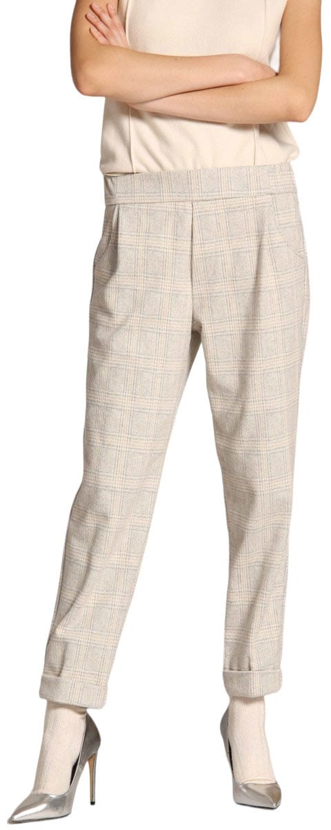 Mason's Pantalon Prince de Galle Ecru Gris élastique Easy Jogger Mason's Femme JERT212 Divers