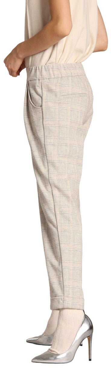 Mason's Pantalon Prince de Galle Ecru Gris élastique Easy Jogger Mason's Femme JERT212 Divers