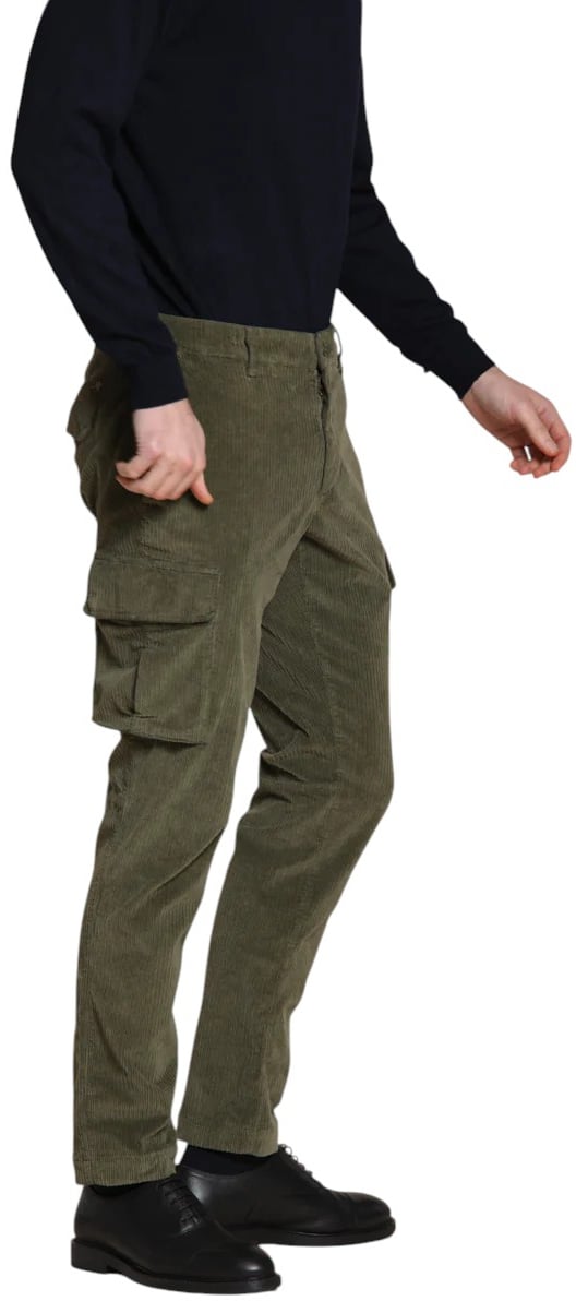 Mason's Pantalon cargo velours côtelé double vert Cargo Chile Masons homme 2PN29073 VBE033 464 Groen