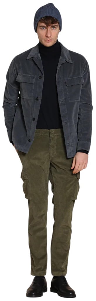 Mason's Pantalon cargo velours côtelé double vert Cargo Chile Masons homme 2PN29073 VBE033 464 Groen