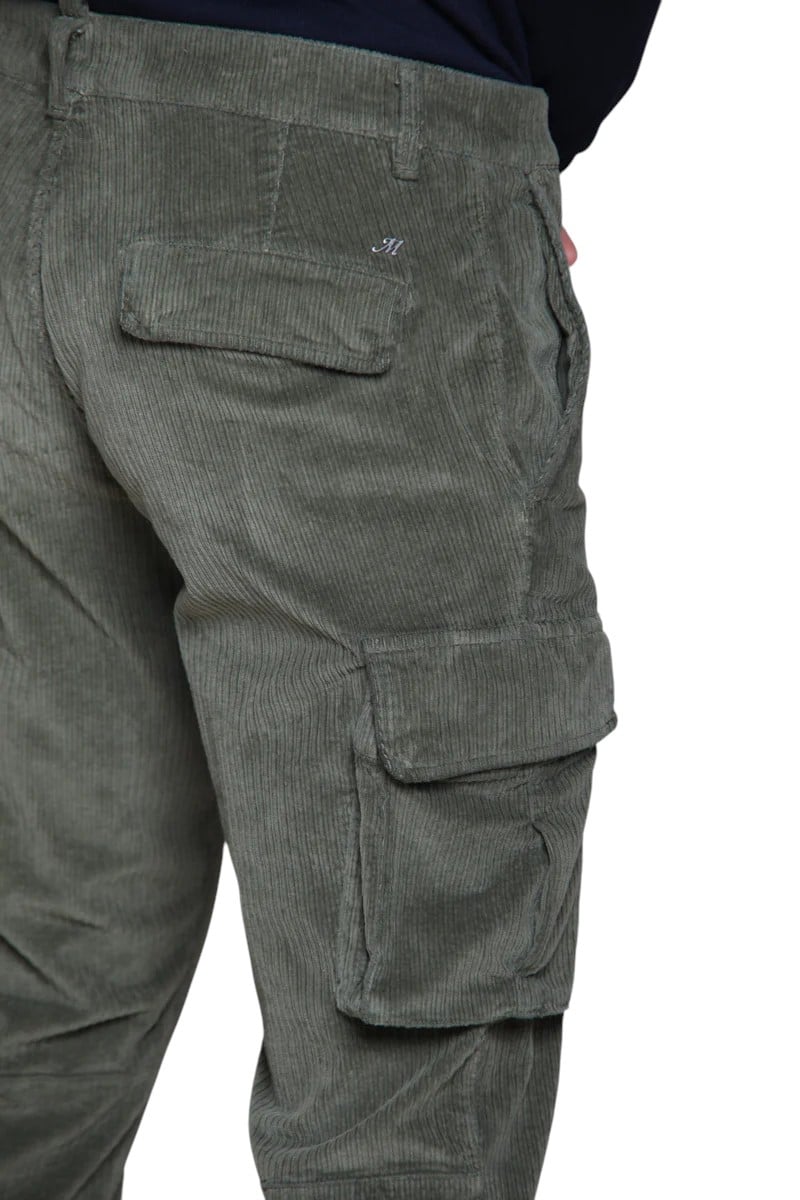 Mason's Pantalon cargo velours côtelé double vert Cargo Chile Masons homme 2PN29073 VBE033 464 Groen