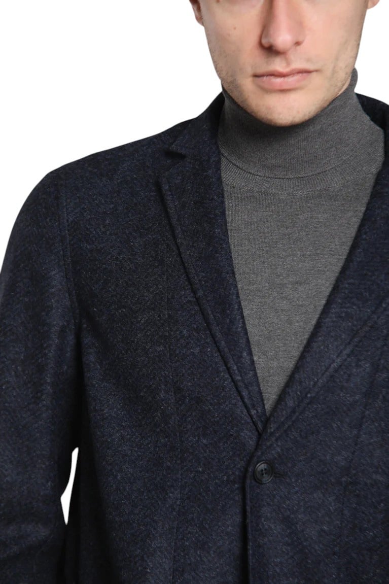 Mason's Veste jersey bleu chiné Roma Mason's Homme 9GC3880 MTE852 012 Blauw