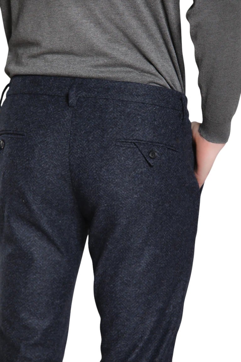 Mason's Pantalon chino jersey bleu chiné Torino Jog Mason's Homme 9PF2R5450 MTE852 012 Blauw