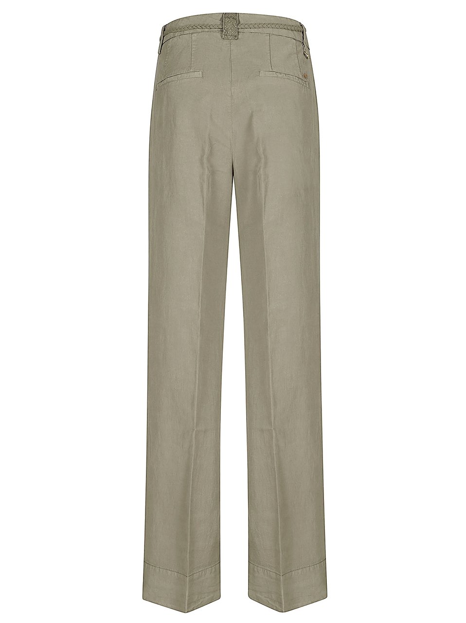 Mason's Straight Fit Twill Trousers With Woven Belt And Classic Design Grijs
