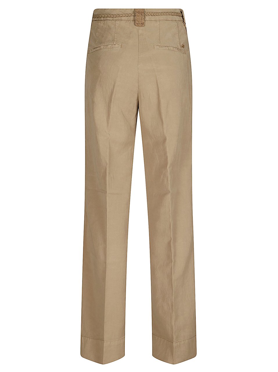 Mason's Straight-Fit Chino Trousers With Woven Belt Detail Neutraal