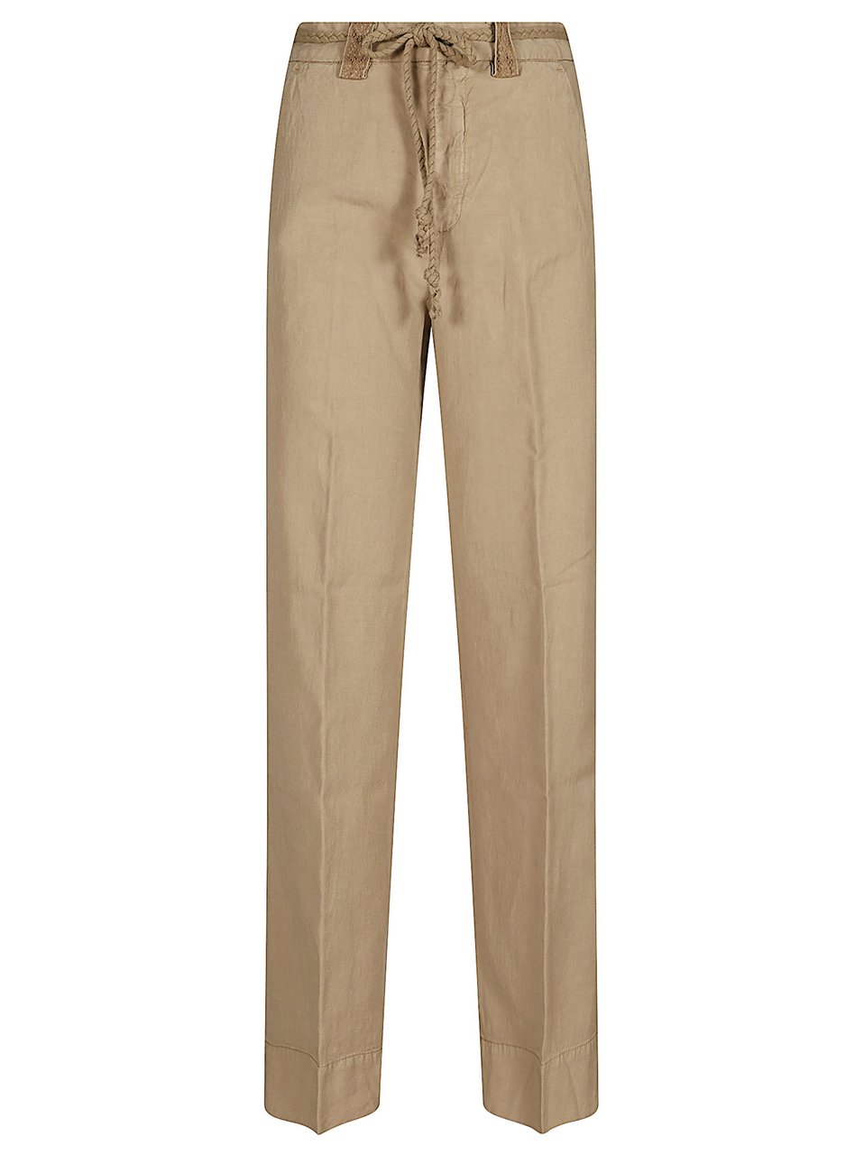 Mason's Straight-Fit Chino Trousers With Woven Belt Detail Neutraal