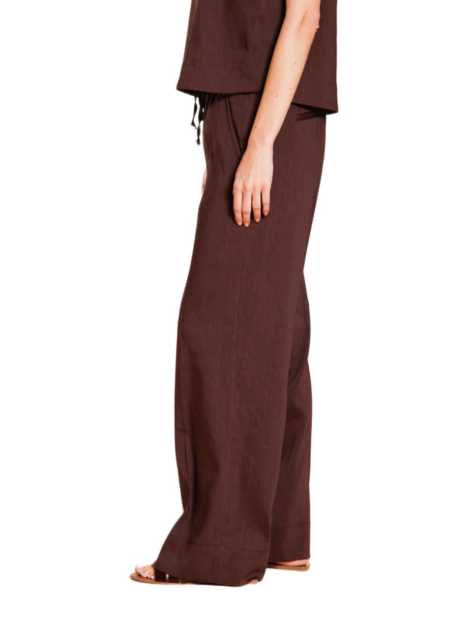 Mason's Relaxed Wide-Leg Trousers With Drawstring Waistband Zwart