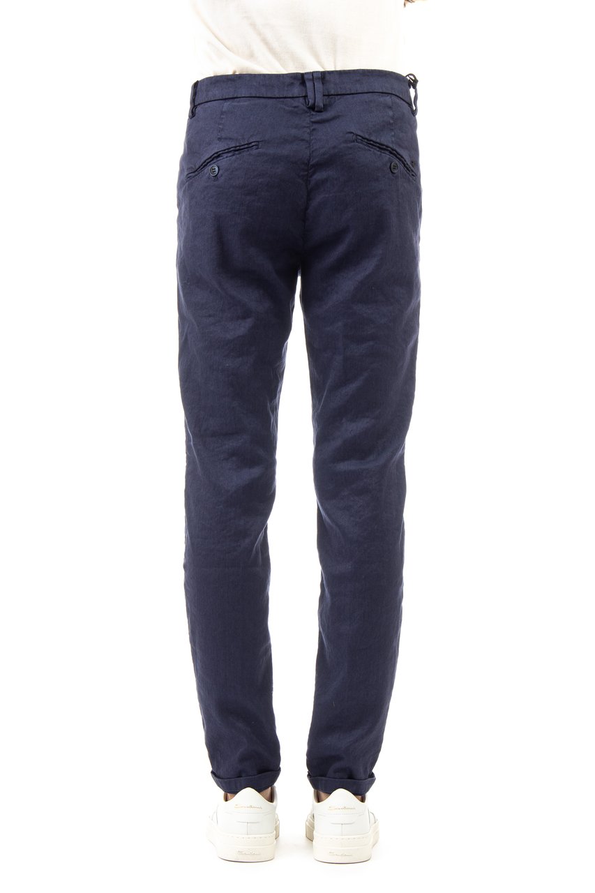 Mason's Amalfi Pleated Linen-Cotton Trousers Zwart
