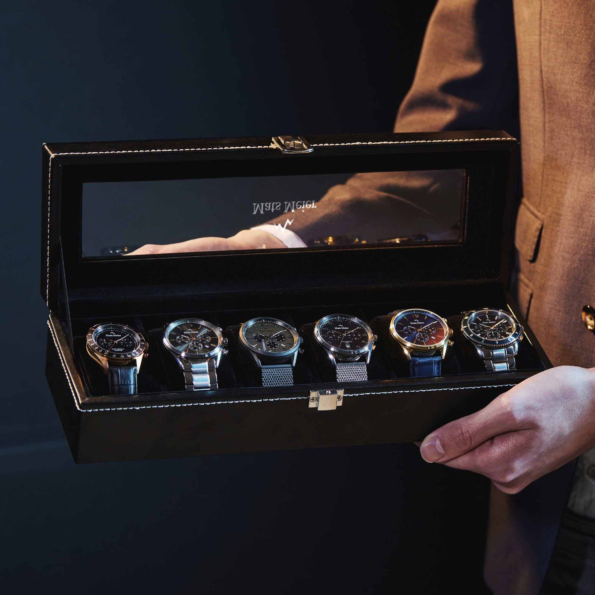 Mats Meier Mont Fort Kunstleer Horlogebox Zwart