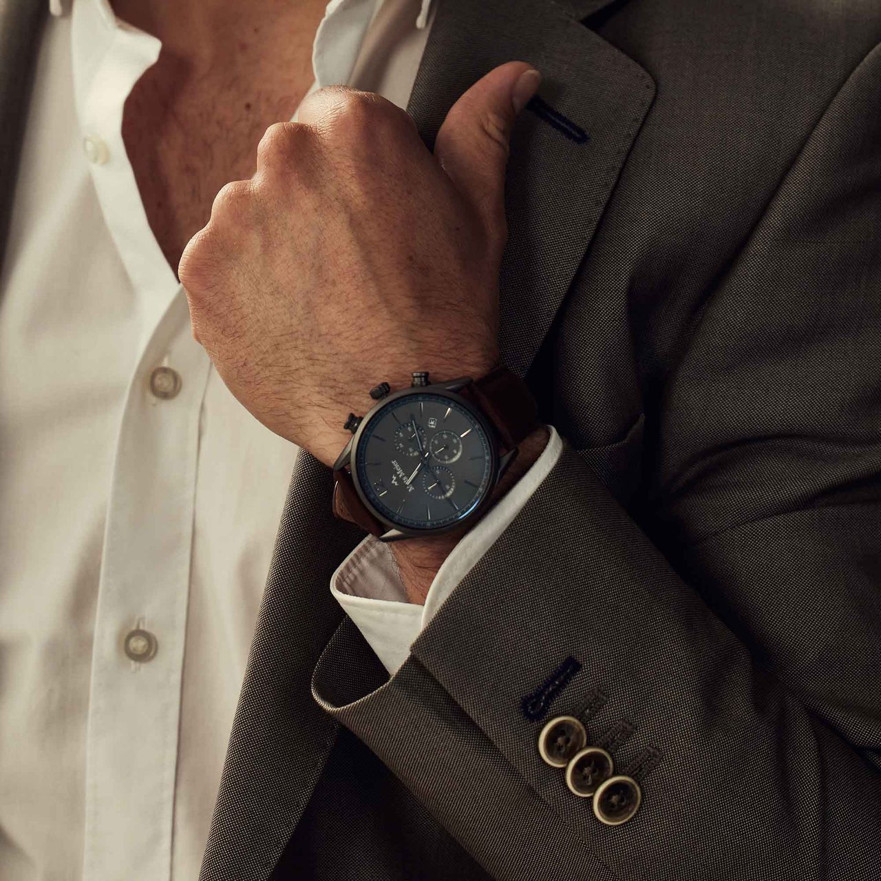 Mats Meier Grand Cornier - Horloge - Bruin Grijs