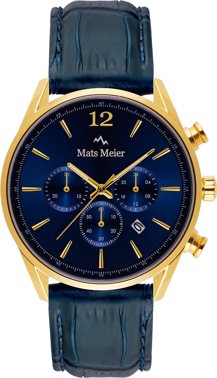 Mats Meier Grand Cornier - Horloge - Marineblauw Goud