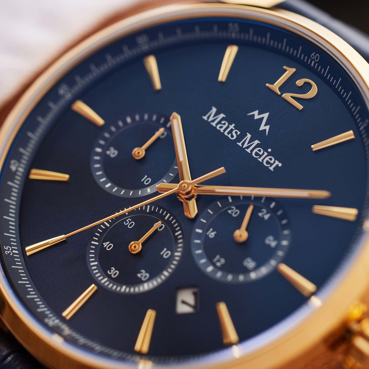 Mats Meier Grand Cornier - Horloge - Marineblauw Goud
